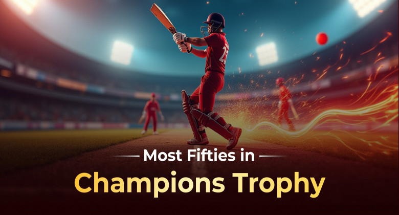 Most fifties in Champions Trophy